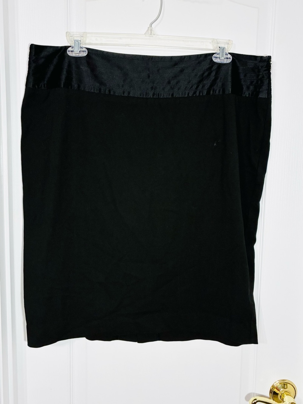 Y2K Old Navy Stretch Pencil Skirt Satin Waistband Black Size 18